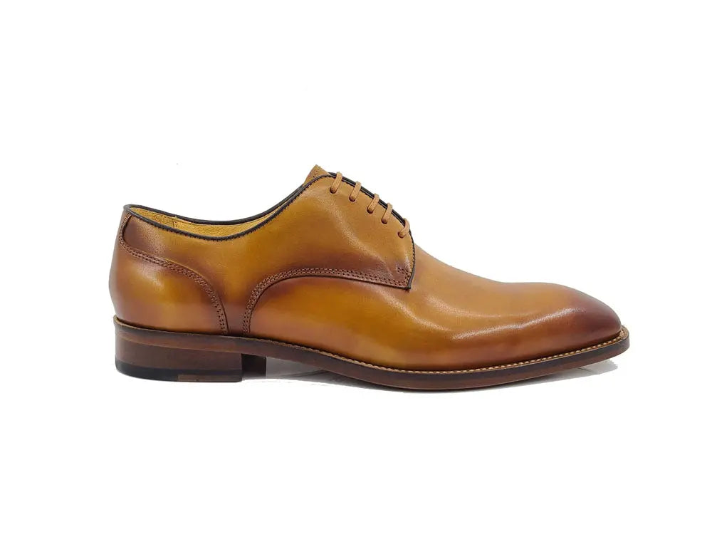 Carrucci Leather Sole Plain Toe Burnished Blucher - 8.5