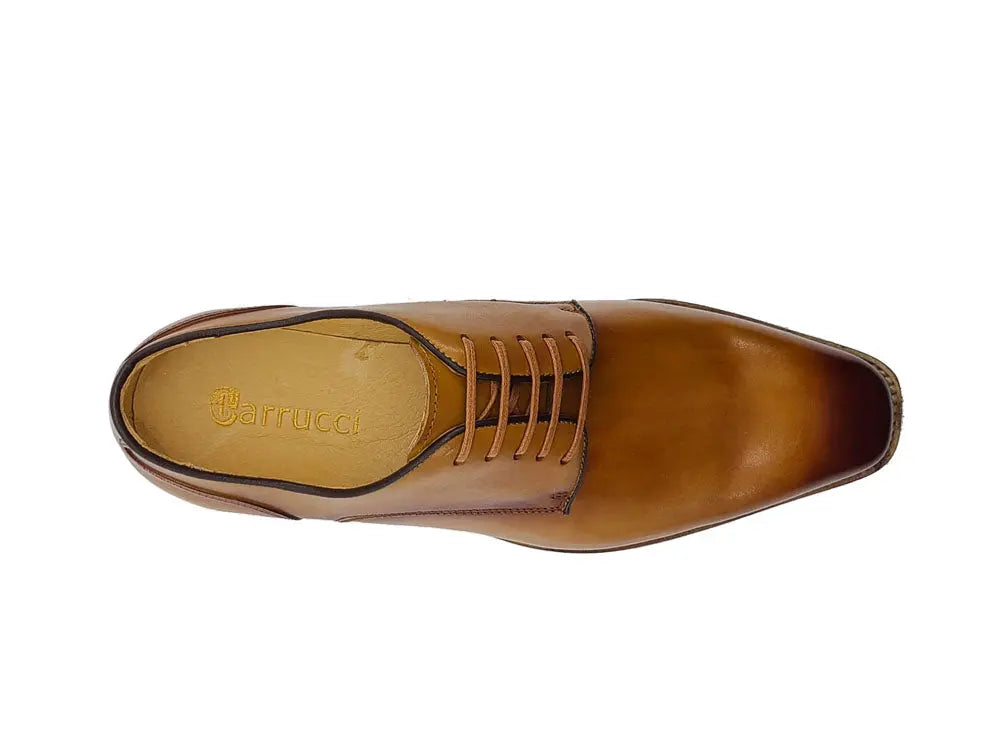 Carrucci Leather Sole Plain Toe Burnished Blucher - 8.5