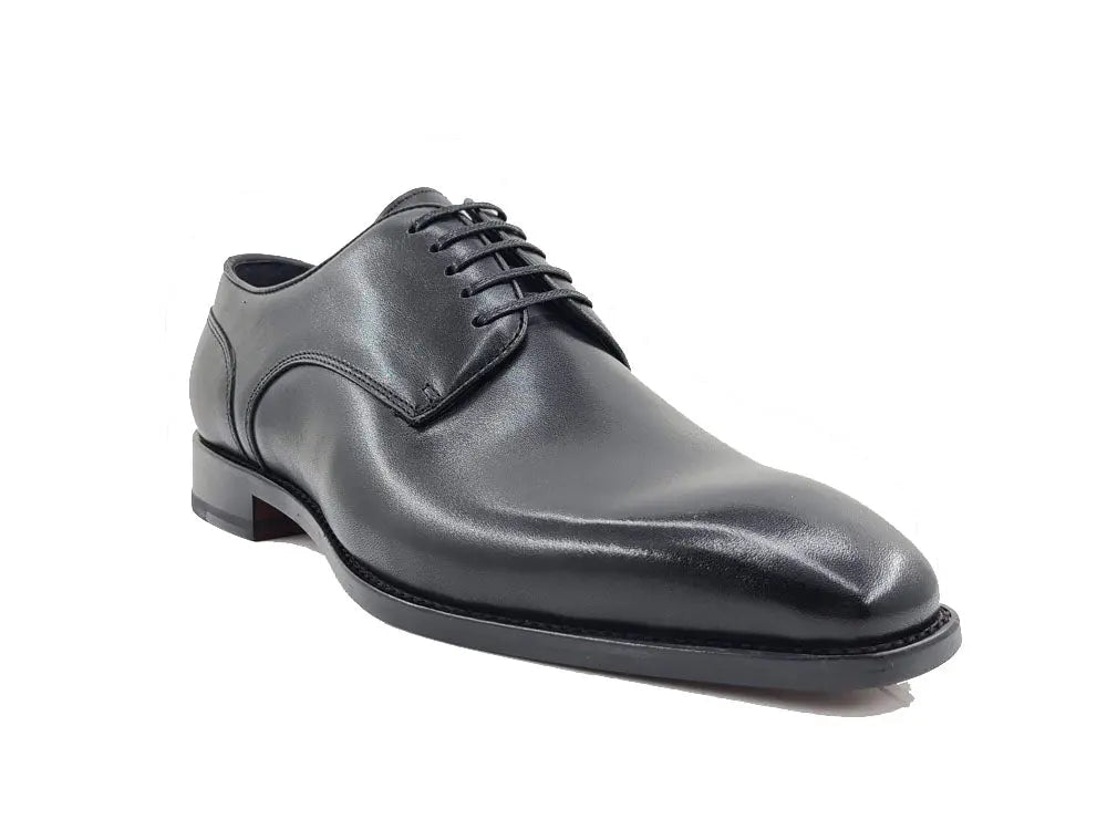 Carrucci Leather Sole Plain Toe Burnished Blucher
