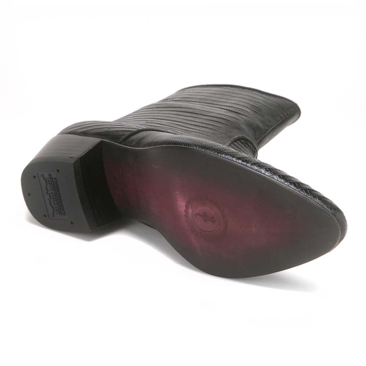 Los Altos Mens Black Genuine Lizard Leather Ankle Boots - 8