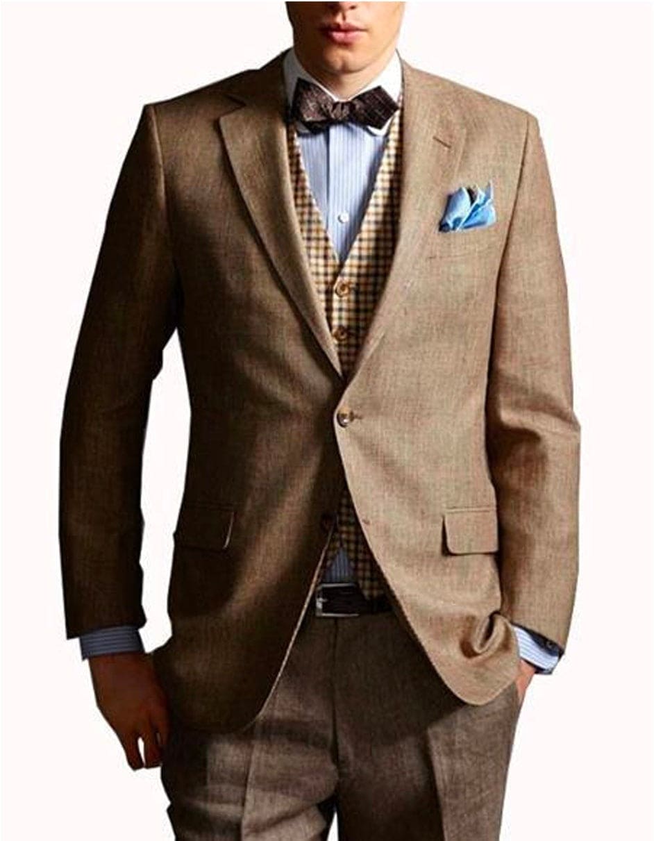 Mens Great Gatsby | Leonardo Discaprio Suit in Taupe - 38 Short Jacket+32 Waist Adjustable 28to34)(Height: 5 4 to5 7 )(Neck  15-16.5)S-M)