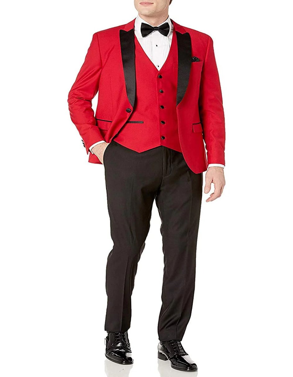 Lexington Cranberry One Button Peak Tuxedo