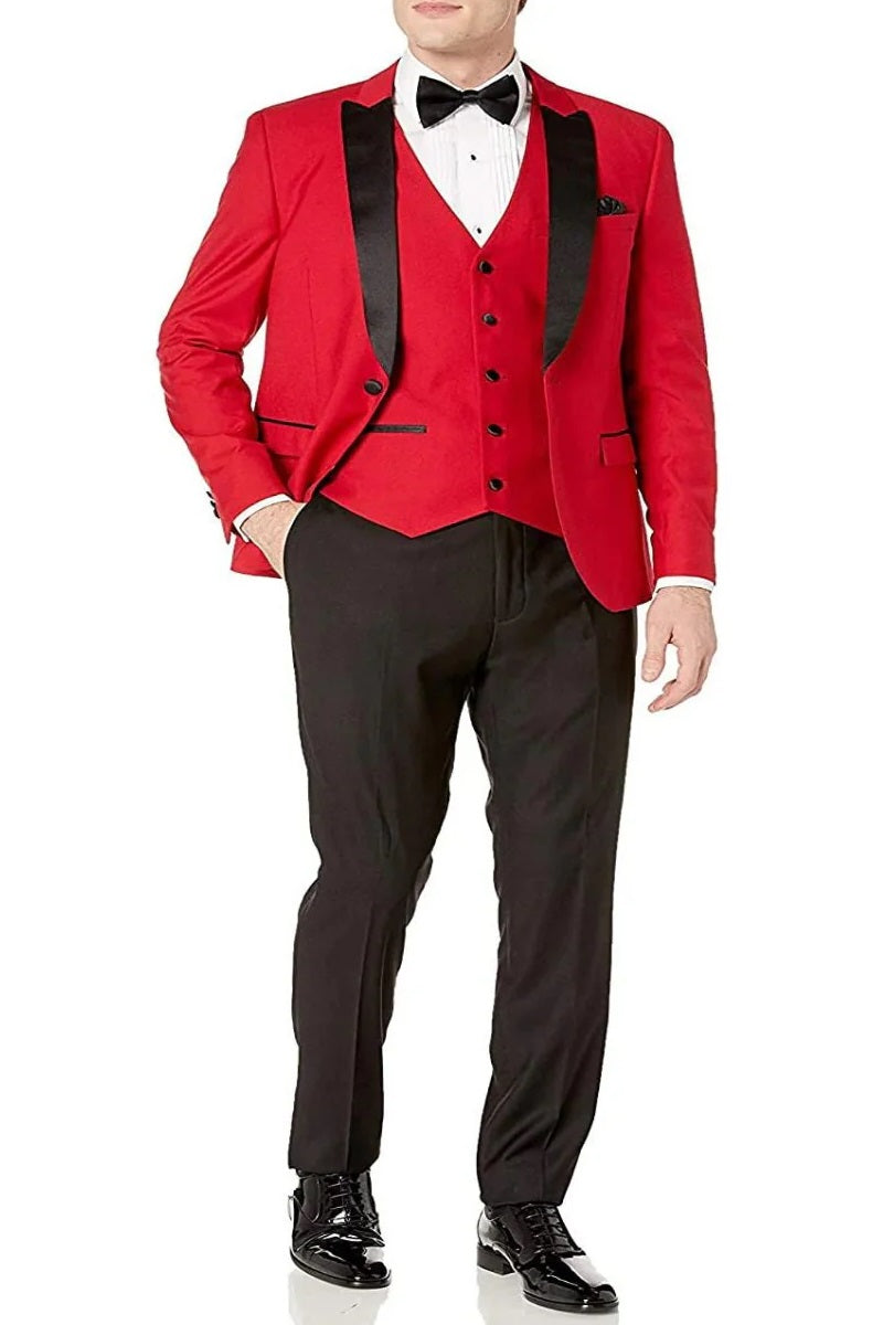 Lexington Cranberry One Button Peak Tuxedo