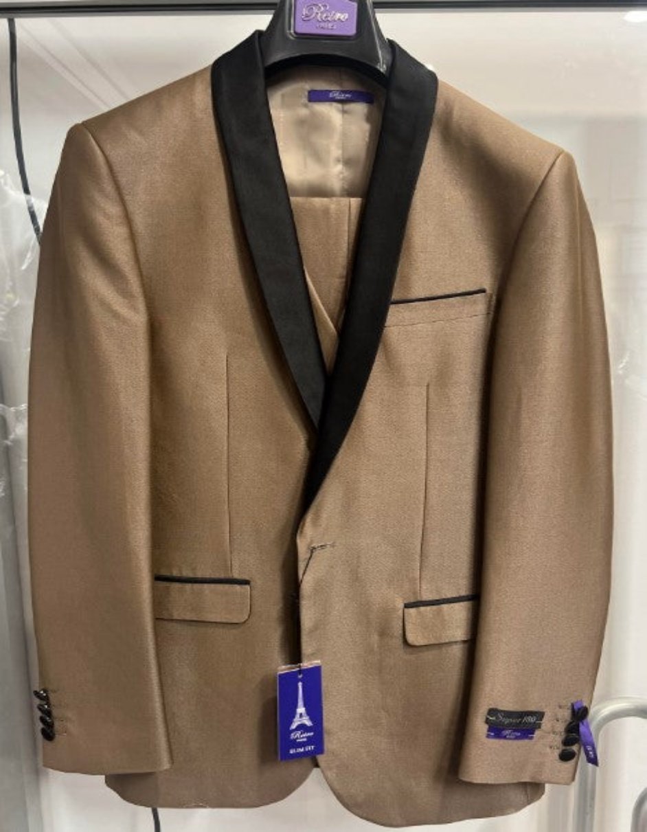 Camel Tuxedo - Mocca - Coffee - Light Brown Wedding Groom Suit - Coat Size 38
