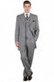 Mens Zoot Suit - Light Gray 3-Piece Suit with Vest – Classic Business and Wedding Formal Wear - 1920s Fashion