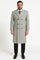 Mens Light Gray Double-Breasted Wool Overcoat – Classic Long Dress Coat for Winter