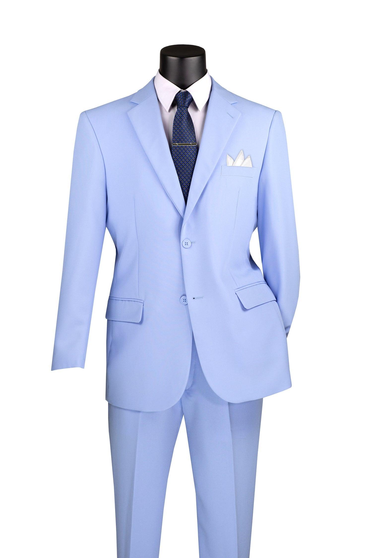 Light Blue Regular Fit 2 Piece Suit - 38 Short  - 32 Waist