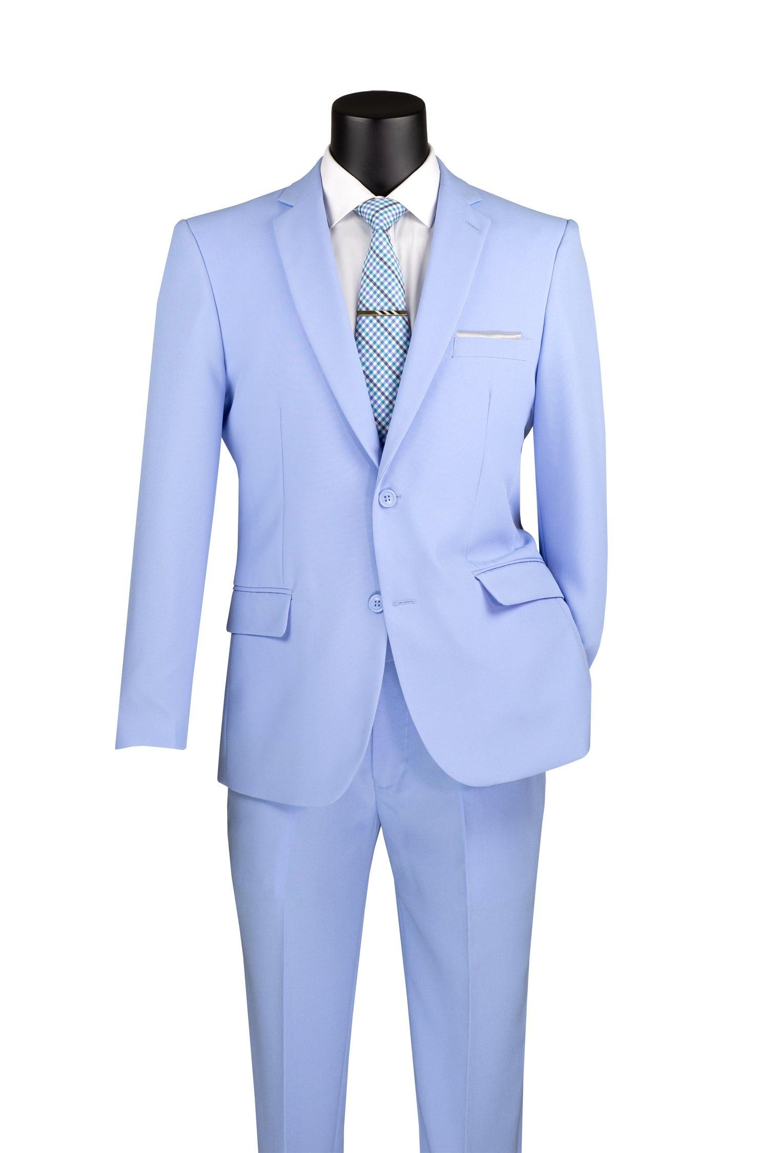 Light Blue Slim Fit 2 Piece Suit - 36 Short  - 30 Waist