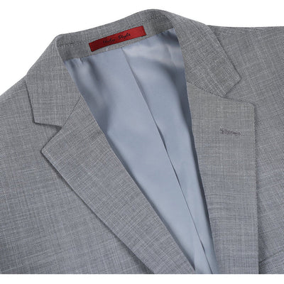 Cheap priced Suit - Mens Two Button Slim Fit Two Piece Hack Pocket Light Grey Suit