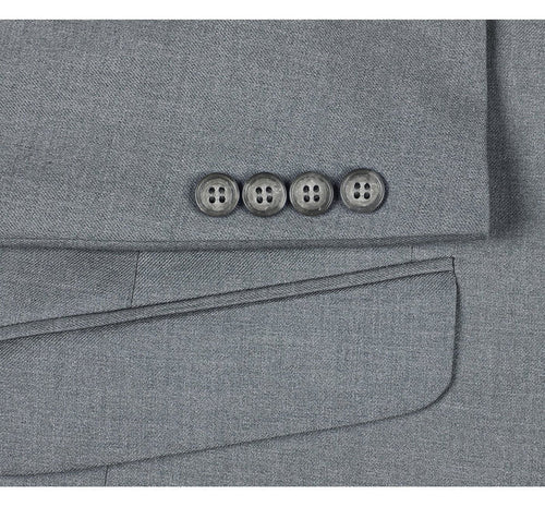 Cheap priced Suit - Mens Two Button Slim Fit Hack Pocket Light Grey Suit