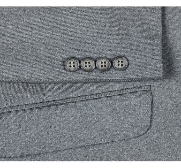 Cheap priced Suit - Mens Two Button Slim Fit Hack Pocket Light Grey Suit