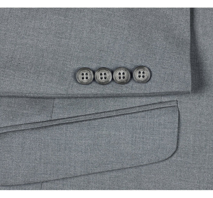 Cheap Suit - Mens Two Button Slim Fit Hack Pocket Light Grey Suit