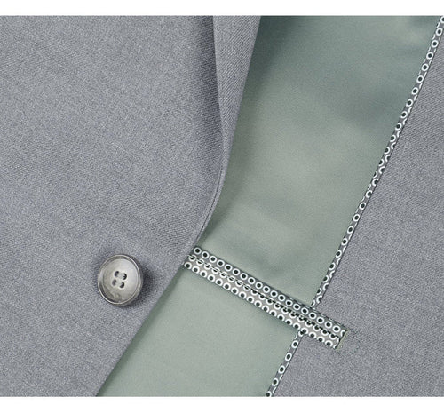 Cheap priced Suit - Mens Two Button Slim Fit Hack Pocket Light Grey Suit