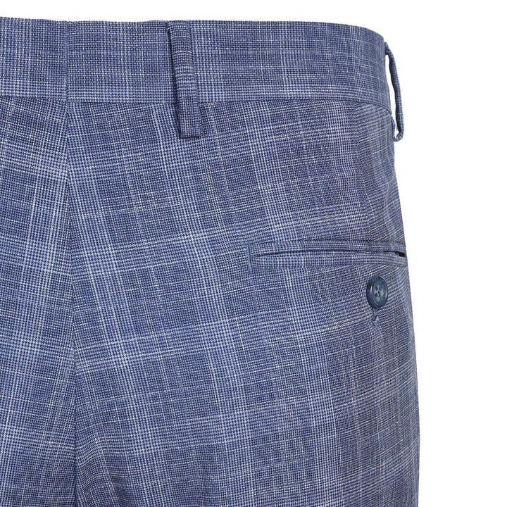 Cheap Priced Suit - Mens Slim Fit Two Button Light Blue Wide Suit Windowpane Summer Plaid - 38 Short Jacket+32 Waist Adjustable 28to34)(Height: 5 4 to5 7 )(Neck  15-16.5)S-M)