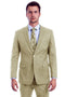 Cheap Priced Suit - Men's Two Button Modern Fit Linen Look Summer Light Beige Suit