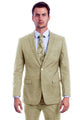 Cheap Priced Suit - Men's Two Button Modern Fit Linen Look Summer Light Beige Suit