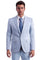 Cheap Priced Suit- Men's One Button Peak Lapel Basic Slim Fit Light Blue Suit