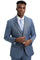 Cheap Priced Suit - Men's Two Button Vested Stacy Adams Designer Sharkskin Steel Light Blue Suit