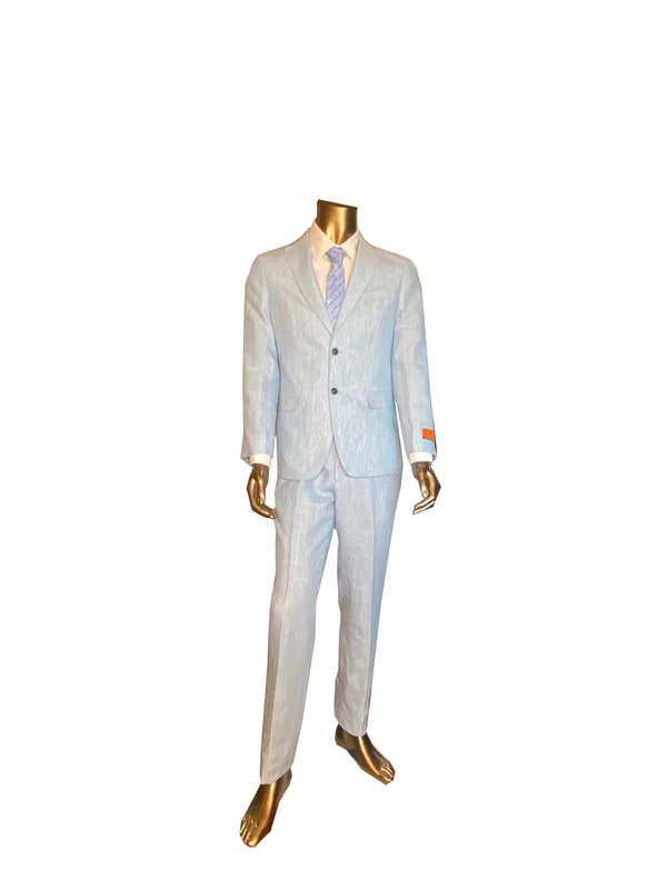 Enzo Light Blue Linen Suit