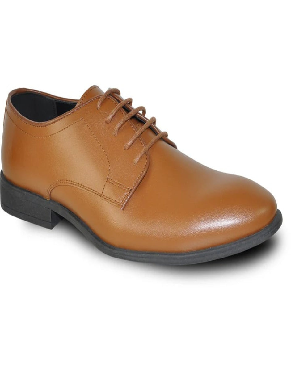 Mens Classic Plain Toe Oxford Dress Light Brown Shoe - 6.5 Standard / D / Medium