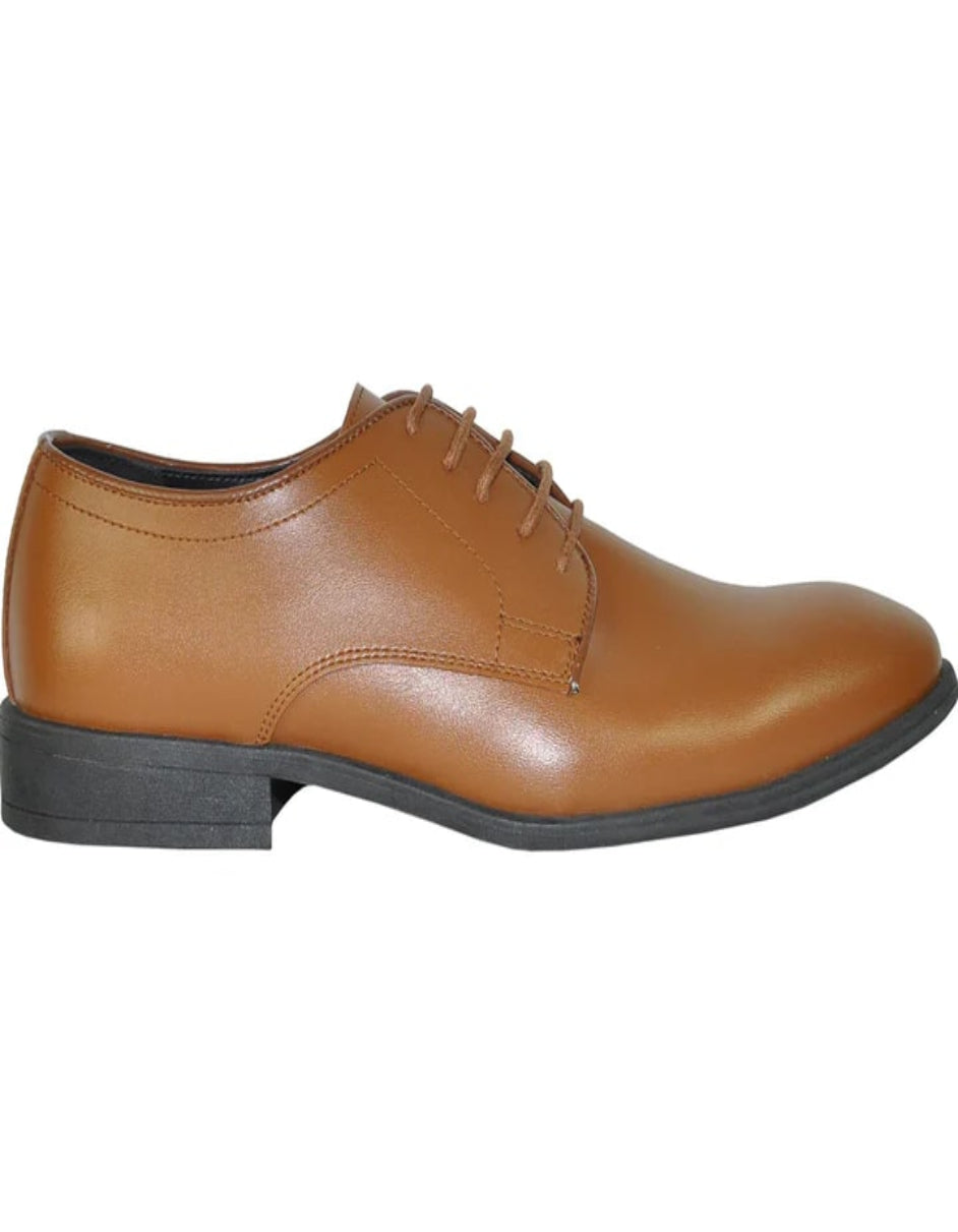 Mens Classic Plain Toe Oxford Dress Light Brown Shoe - 6.5 Standard / D / Medium