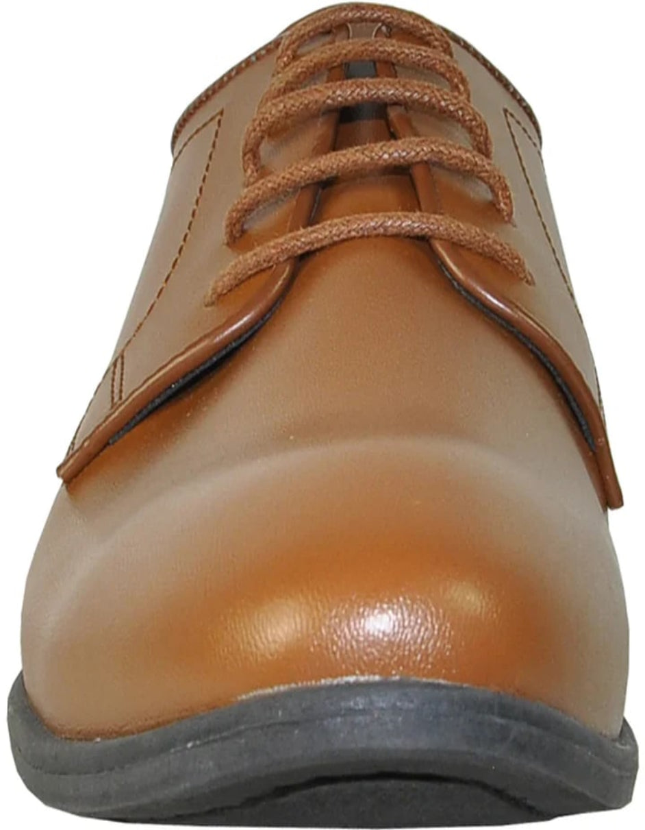 Mens Classic Plain Toe Oxford Dress Light Brown Shoe - 6.5 Standard / D / Medium