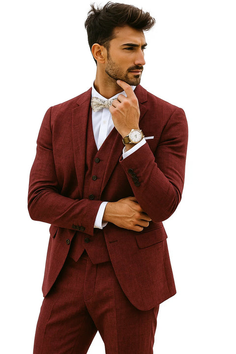  Light Burgundy Summer Fabric Suit