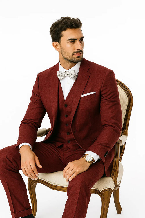  Light Burgundy Summer Fabric Suit