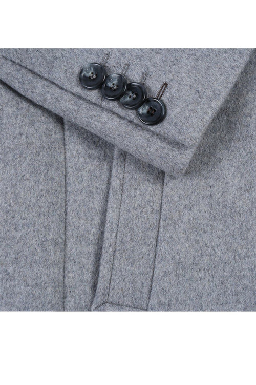 Light Gray Fall/Winter Essential Slim Fit Overcoat Wool Blend