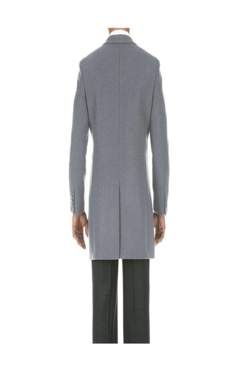 Light Gray Fall/Winter Essential Slim Fit Overcoat Wool Blend