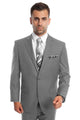 Cheap Priced Suit- Men's Two Button Basic Modern Fit Business Light Grey Suit