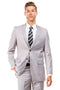Cheap Priced Suit- Men's Basic 2 Button Slim Fit Wedding Light Grey Suit