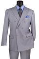 Cheap priced Suit  - Mens Classic Double Breasted Light Grey Suit