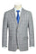 Cheap priced Suit- Mens Classic Fit Two Button Light Grey And Navy Blue Suit  Windowpane Plaid
