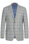 Cheap priced Suit - Mens Two Button Slim Fit Two Piece Suit In Light Grey & Blue Windowpane Plaid