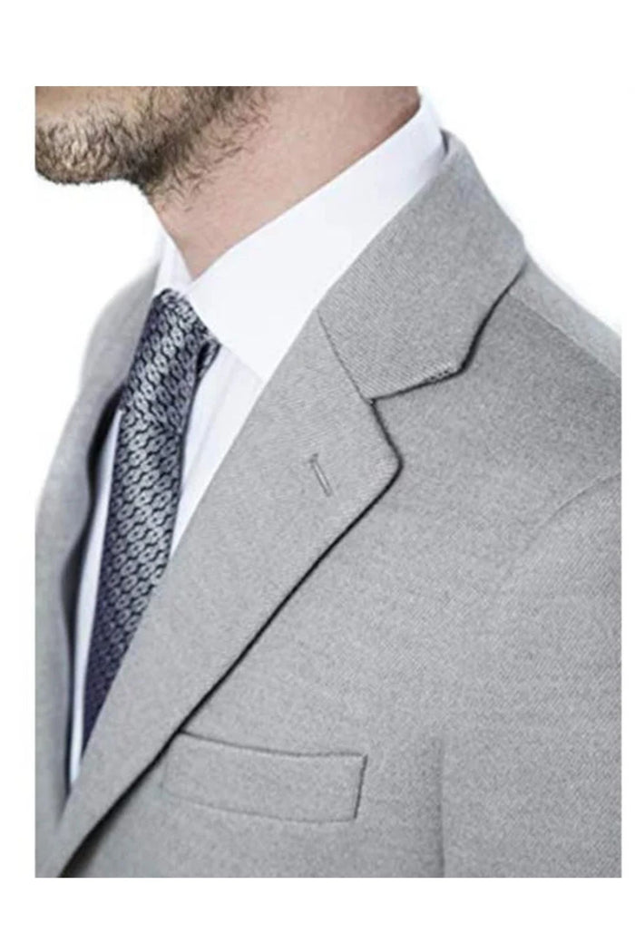 men's Polyester ~ Viscose ~ Spandex Light Grey Modern Fit Long men's Dress Topcoat - Winter coat