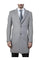 men's Polyester ~ Viscose ~ Spandex Light Grey Modern Fit Long men's Dress Topcoat - Winter coat