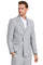 Cheap priced Suit - Men's Slim Fit Double Breasted Summer Pastel Suit In Light Grey Pinstripe
