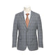 Designer Brand - Wool Stretch Single Breasted Slim Fit Light Grey Windowpane Suit