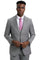 Cheap Priced Suit- Men's Two Button Vested Stacy Adams Designer Sharkskin Light Grey Suit