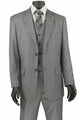 Cheap Priced Suit - Mens Classic Fit 2 Button Vested  Light Grey Suit