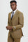 Cheap Priced Suit - Men's Two Button Vested Stacy Adams Designer Sharkskin Light Mustard Suit