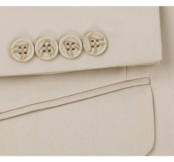 Cheap Priced Suit - Mens Basic Two Button Slim Fit Light Tan Beige Suit With Optional Vest - 38 Short Jacket+32 Waist Adjustable 28to34)(Height: 5 4 to5 7 )(Neck  15-16.5)S-M)