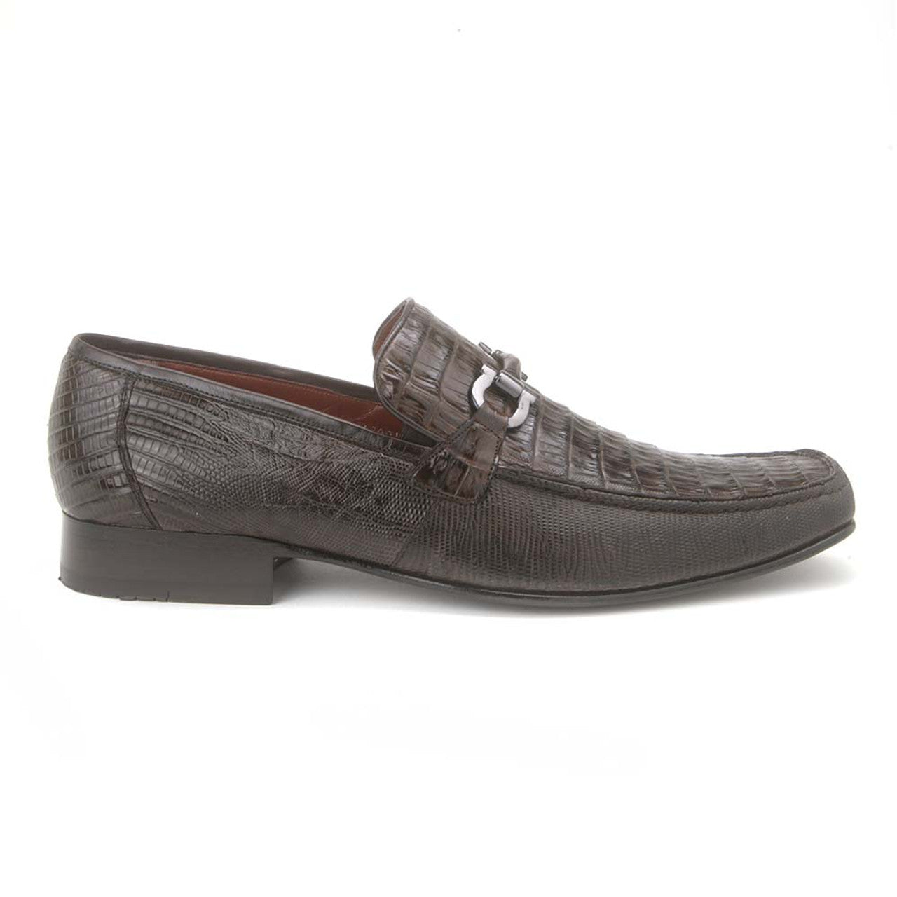 Los Altos Brown Caiman Belly & Lizard Loafers - 8.5