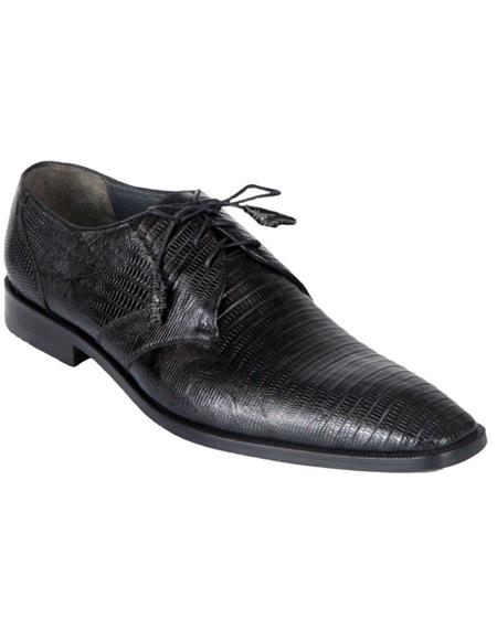 Genuine Black Teju Lizard Oxfords Dress Los Altos Boots Shoe For Men - 7.5 Standard / D / Medium