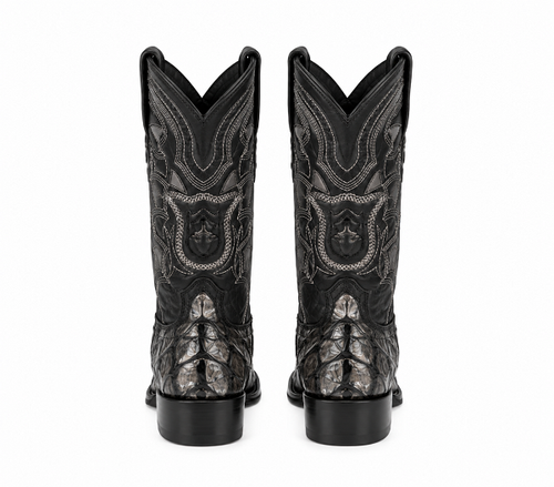 Los Altos Pirarucu Gray & Black European Square Toe Mens Boot