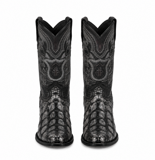 Los Altos Pirarucu Gray & Black European Square Toe Mens Boot