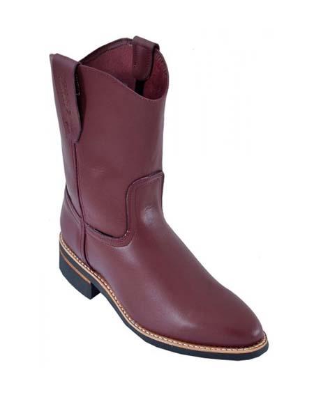 Burgundy ~ Wine ~ Maroon Color Los Altos Boots Men's Genuine Leather Sole Work Boot ~ Botines Para Hombre - 6.0 Standard / D / Medium