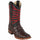 Black cherry Pirarucu fish square toe cowboy boot 