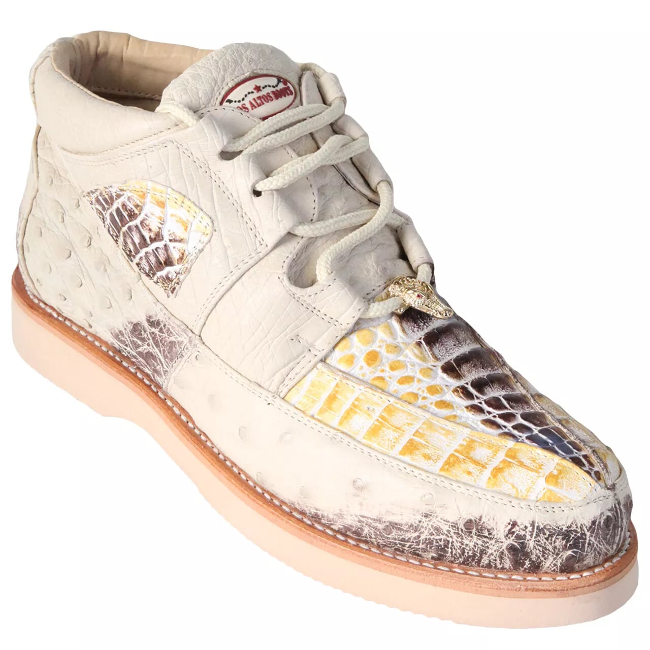 Los Altos Natural Caiman & Ostrich Skin Casual Sneakers - 8